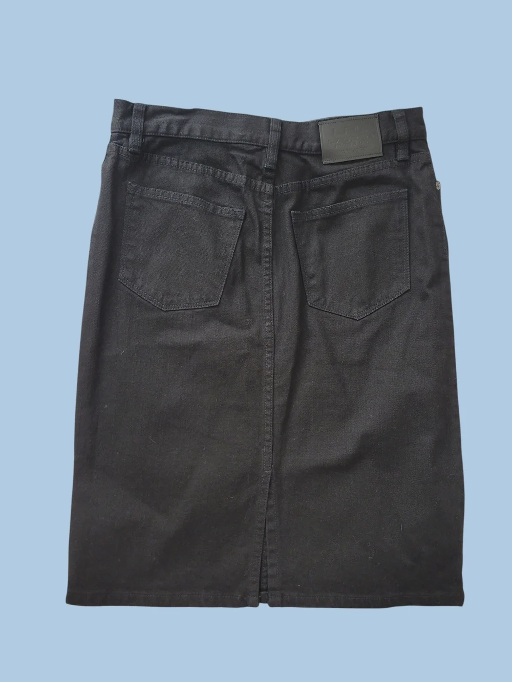 Lauren Ralph‎ Lauren Jeans Co. Black Pencil Cotton Denim Skirt Size 2 Goth